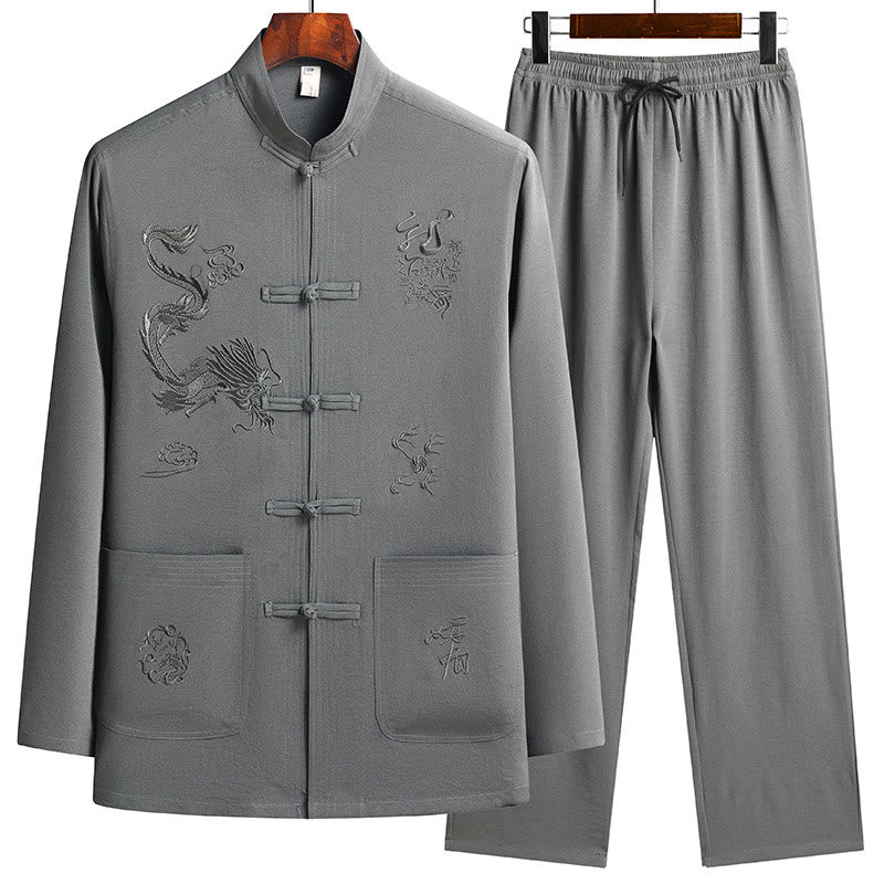 Breathable Frog Button Men's Meditation and Tai Chi Set