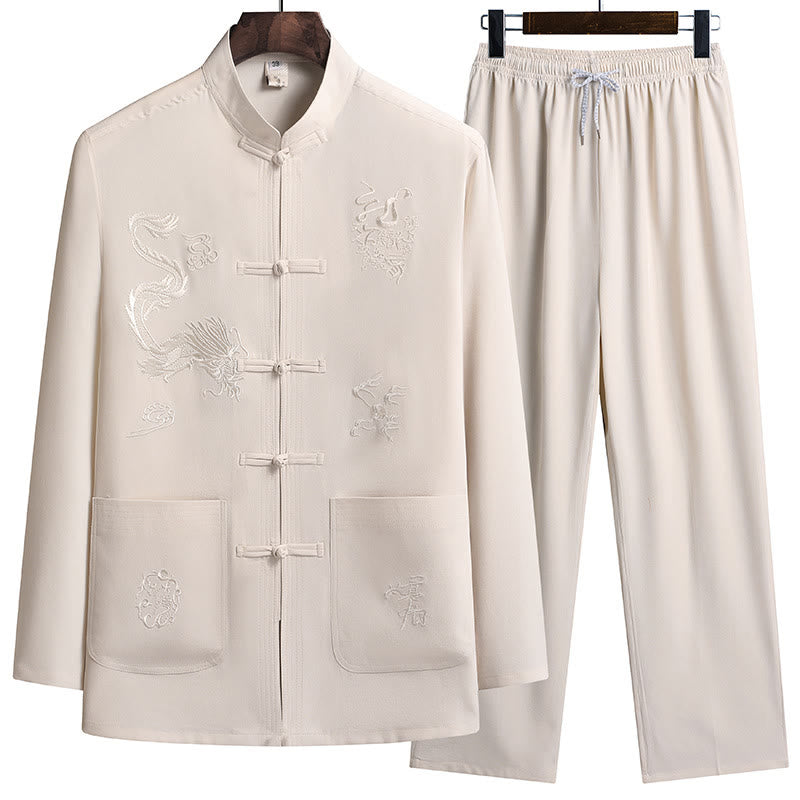 Breathable Frog Button Men's Meditation and Tai Chi Set