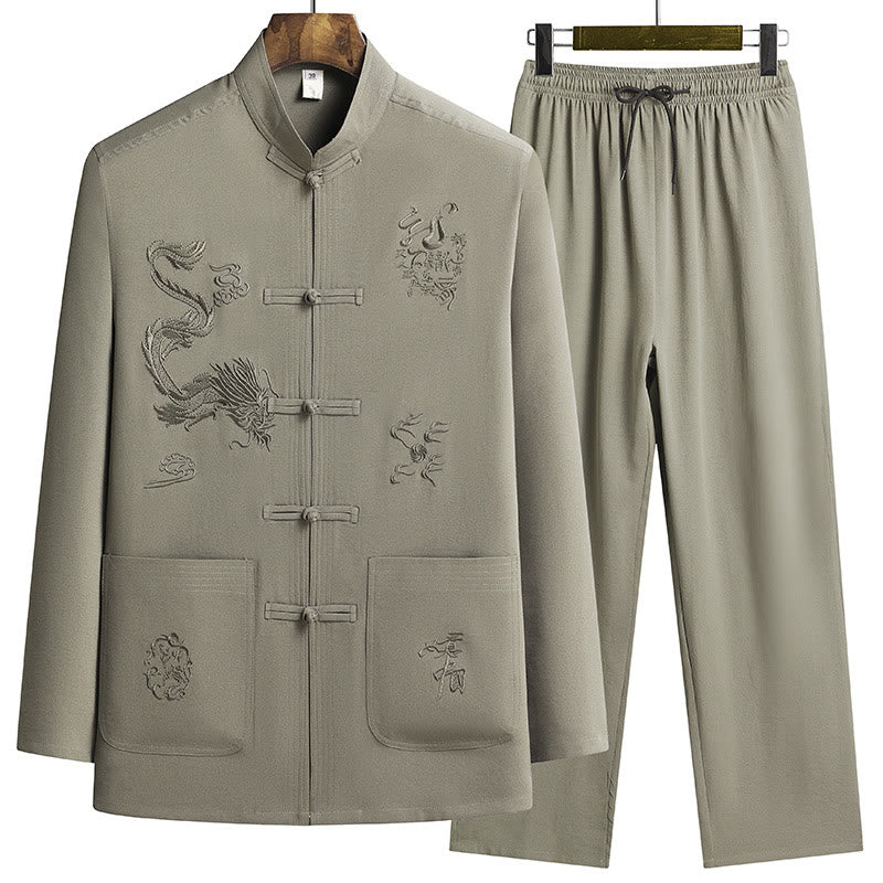 Breathable Frog Button Men's Meditation and Tai Chi Set