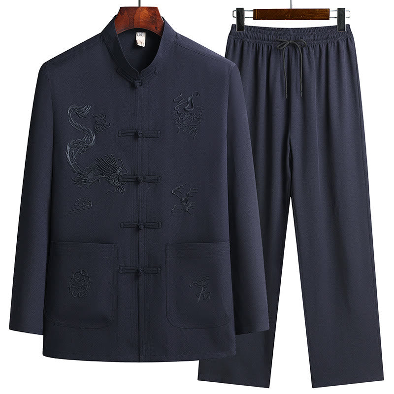 Breathable Frog Button Men's Meditation and Tai Chi Set