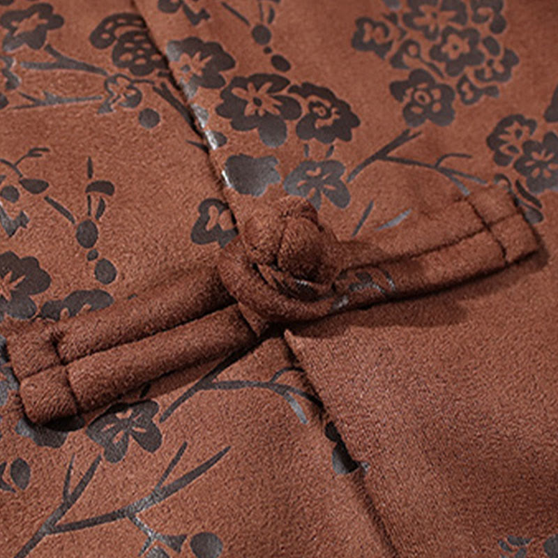 Tactile Cotton Stand Collar Frog Button Meditation Jacket Shirt