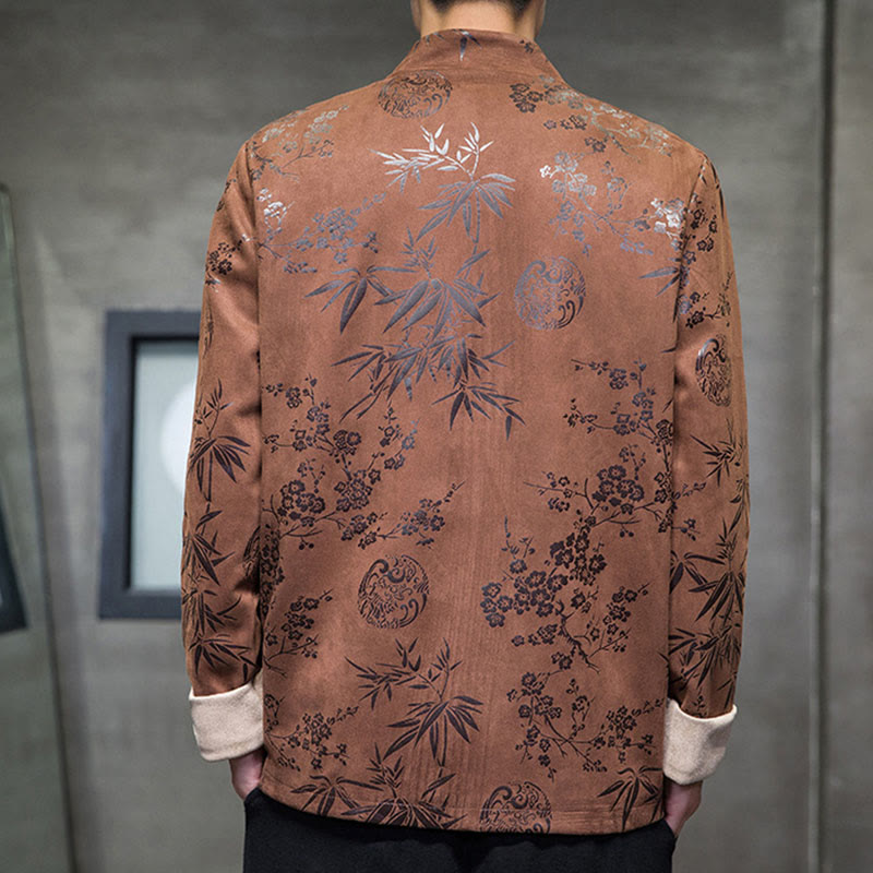 Tactile Cotton Stand Collar Frog Button Meditation Jacket Shirt