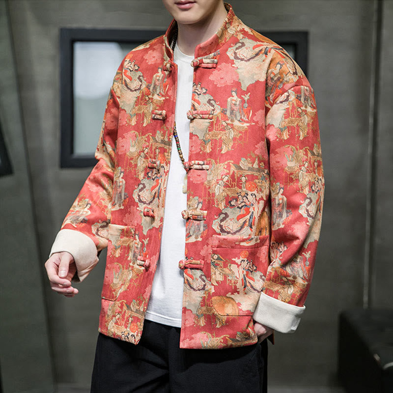 Tactile Cotton Frog-Button Grounding Jacket Shirt