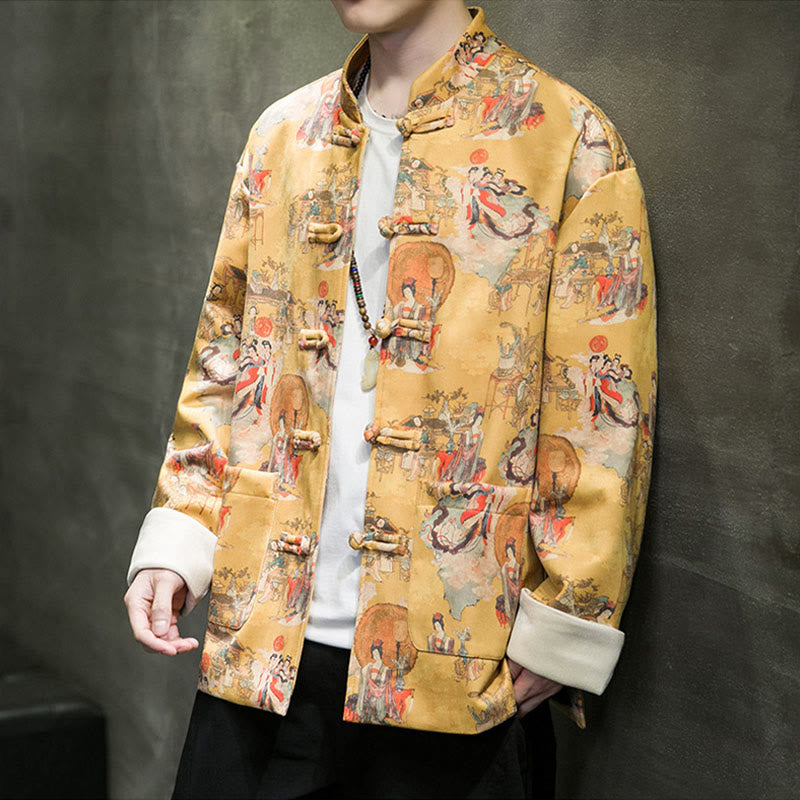 Tactile Cotton Frog-Button Grounding Jacket Shirt