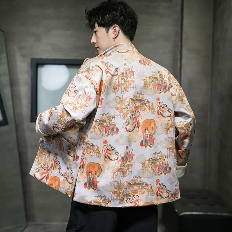 Tactile Cotton Frog-Button Grounding Jacket Shirt