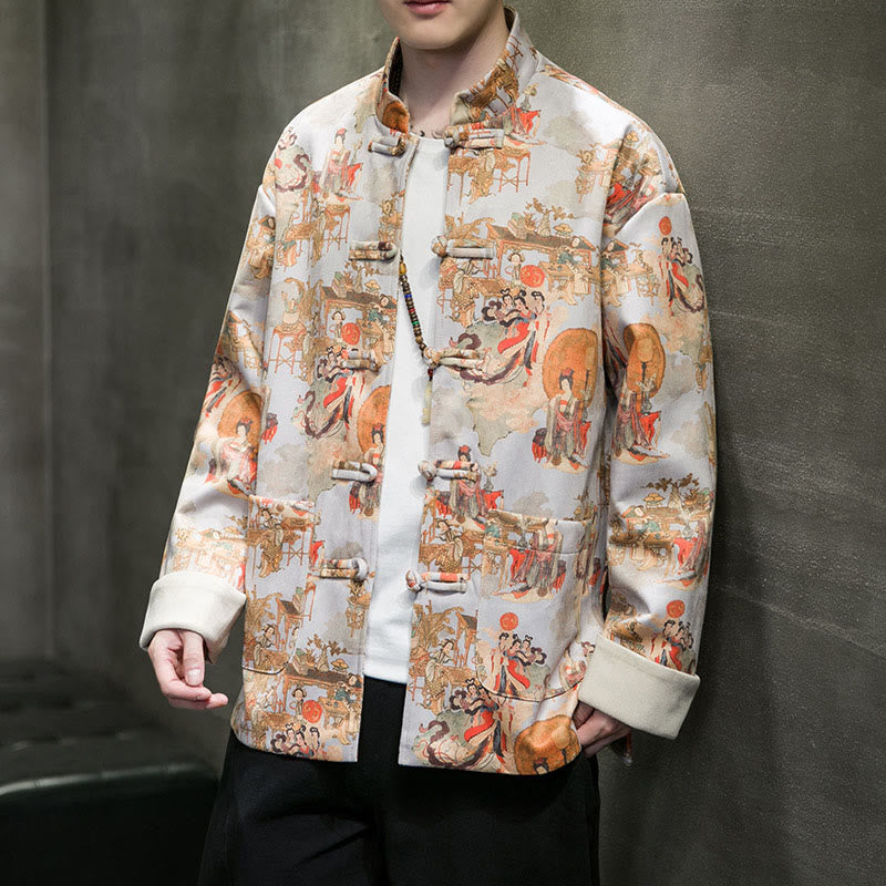 Tactile Cotton Frog-Button Grounding Jacket Shirt