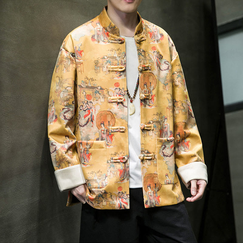 Tactile Cotton Frog-Button Grounding Jacket Shirt