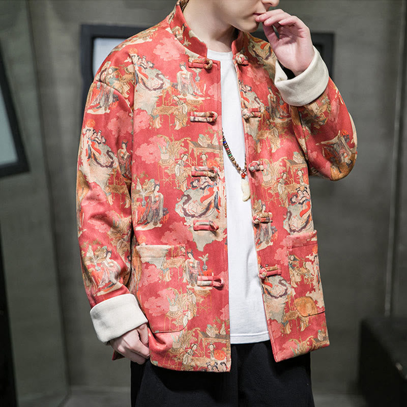 Tactile Cotton Frog-Button Grounding Jacket Shirt