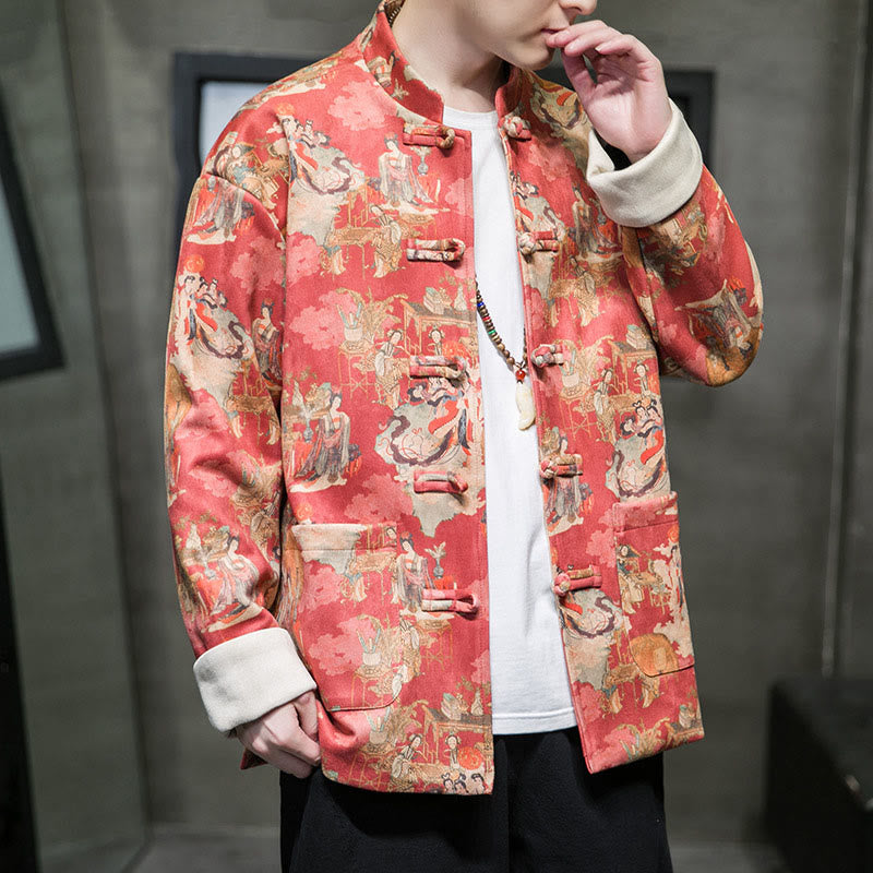 Tactile Cotton Frog-Button Grounding Jacket Shirt