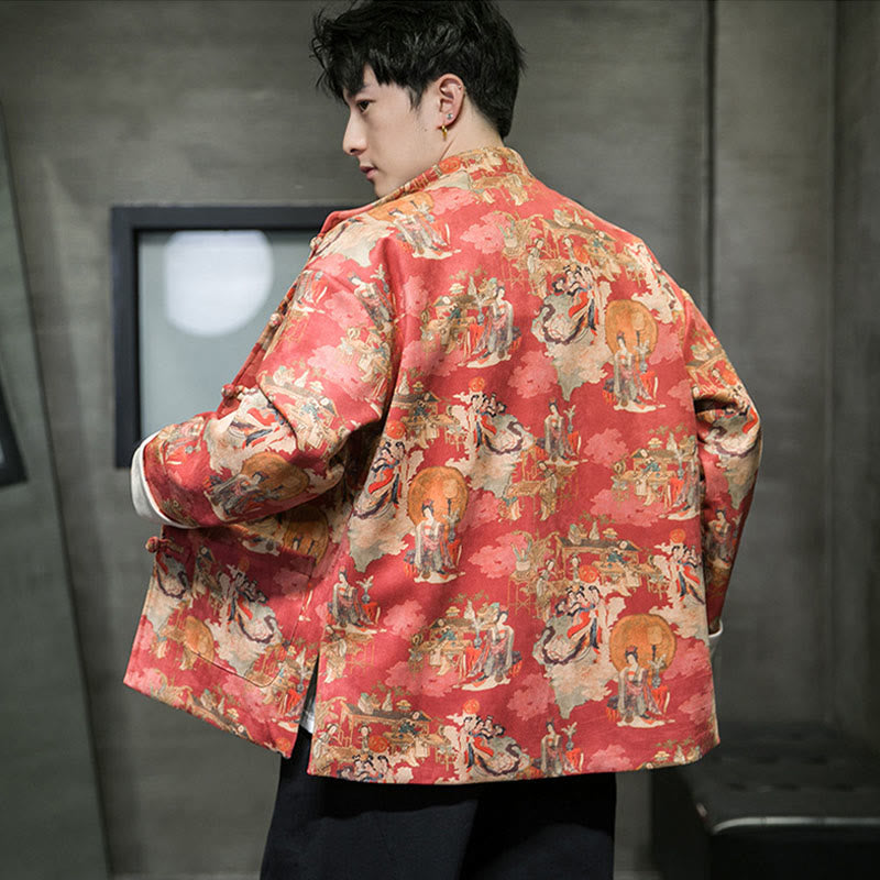 Tactile Cotton Frog-Button Grounding Jacket Shirt