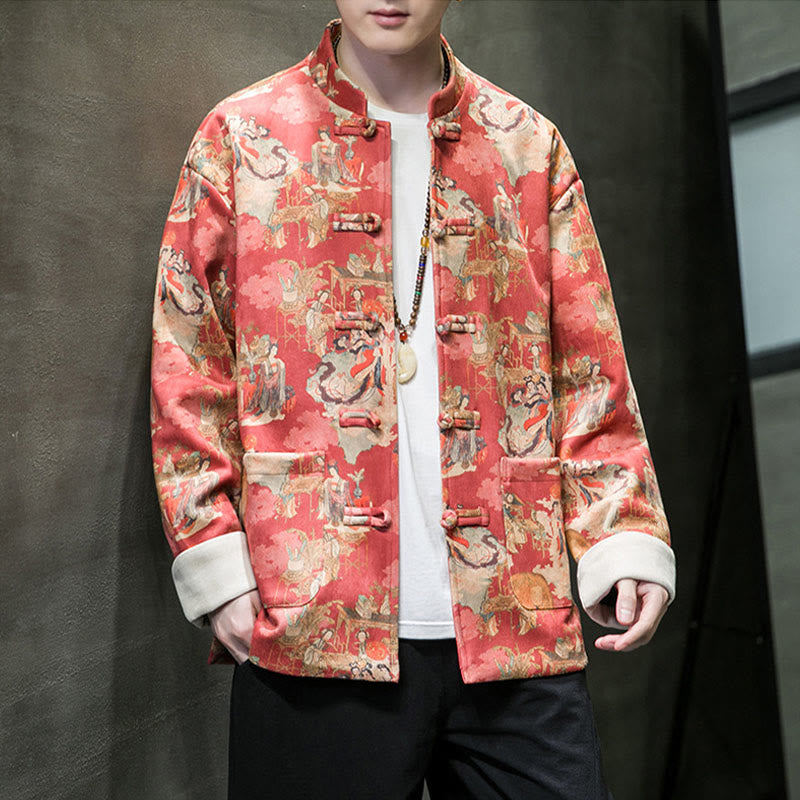 Tactile Cotton Frog-Button Grounding Jacket Shirt