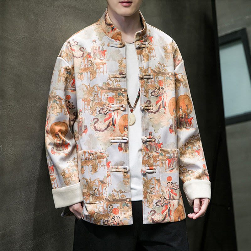 Tactile Cotton Frog-Button Grounding Jacket Shirt