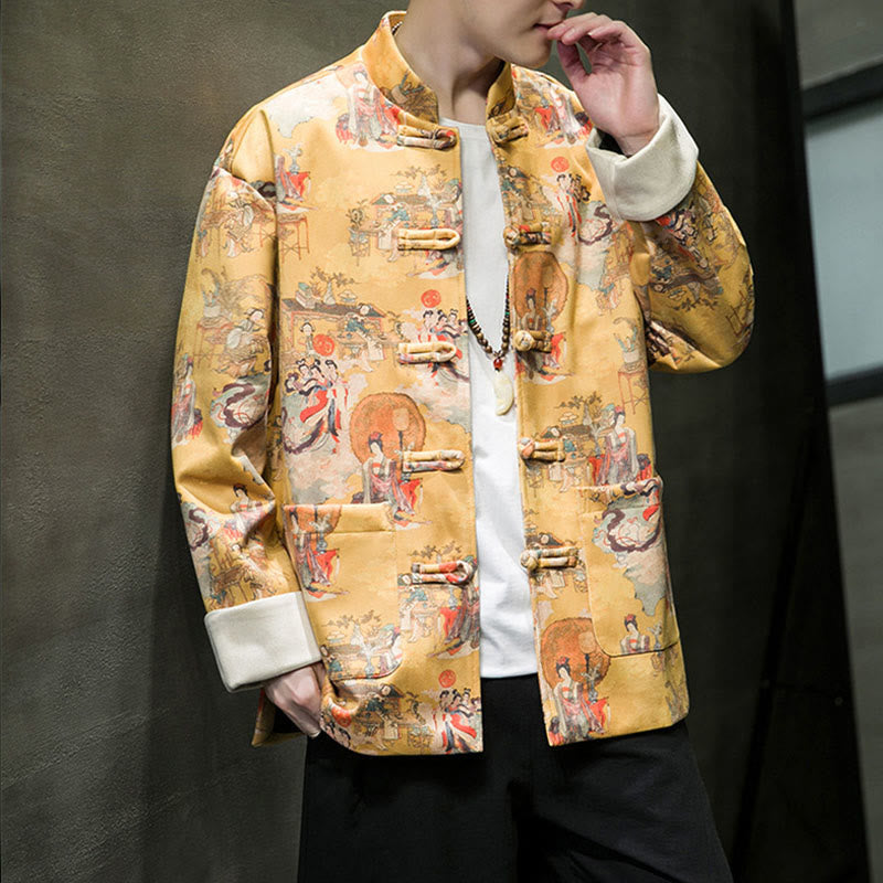 Tactile Cotton Frog-Button Grounding Jacket Shirt