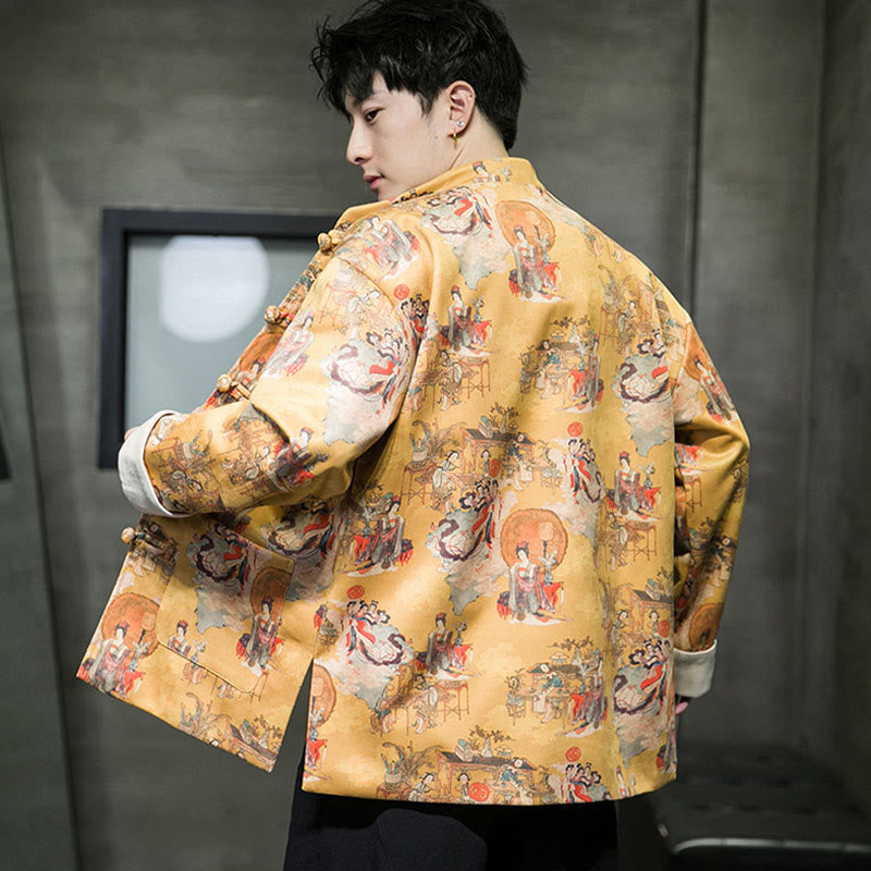 Tactile Cotton Frog-Button Grounding Jacket Shirt