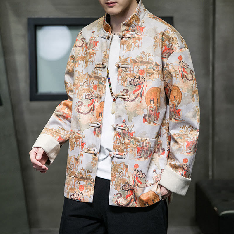 Tactile Cotton Frog-Button Grounding Jacket Shirt