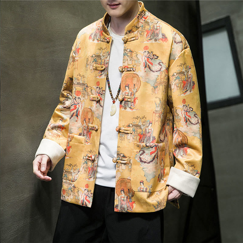 Tactile Cotton Frog-Button Grounding Jacket Shirt