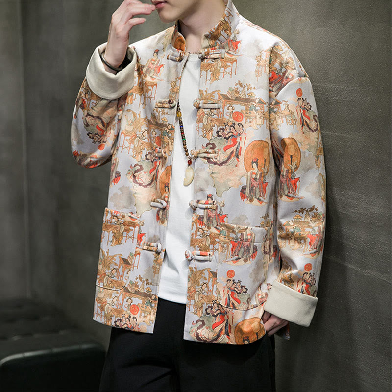 Tactile Cotton Frog-Button Grounding Jacket Shirt