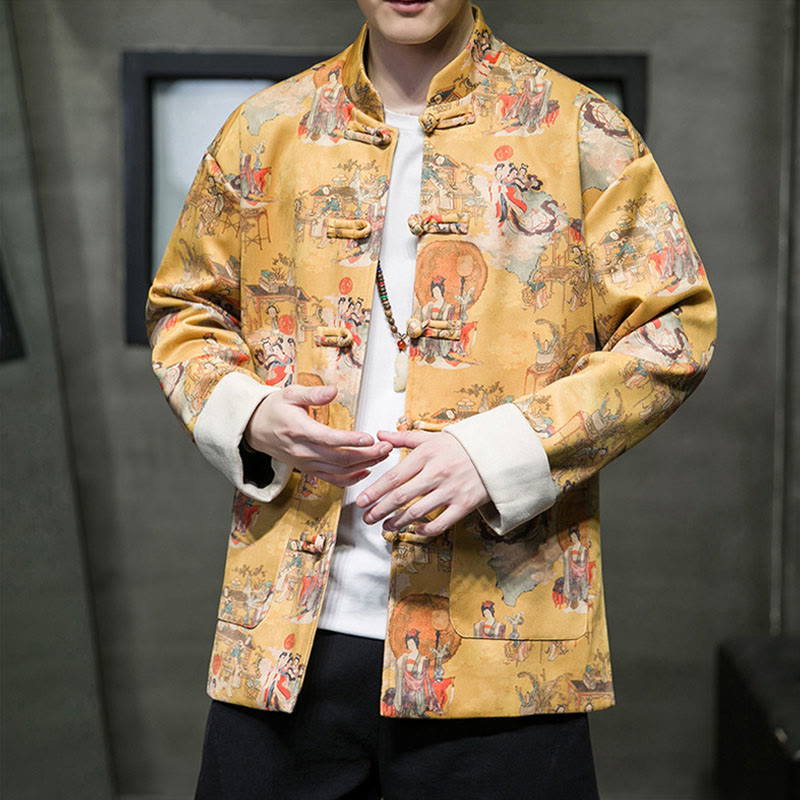 Tactile Cotton Frog-Button Grounding Jacket Shirt