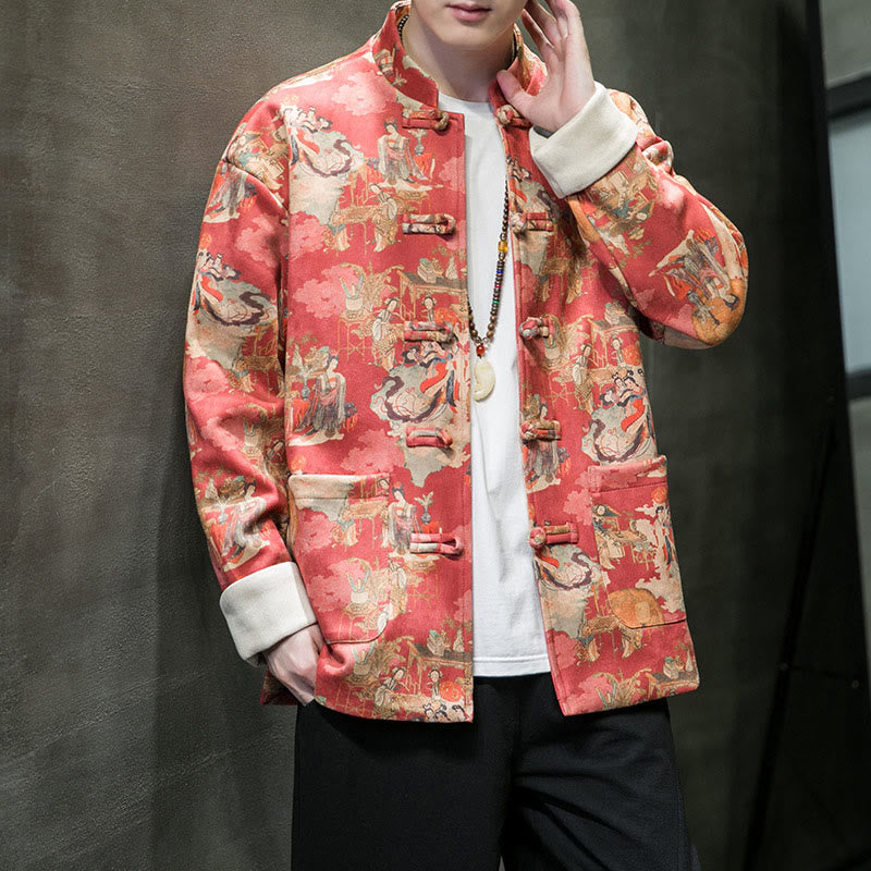 Tactile Cotton Frog-Button Grounding Jacket Shirt
