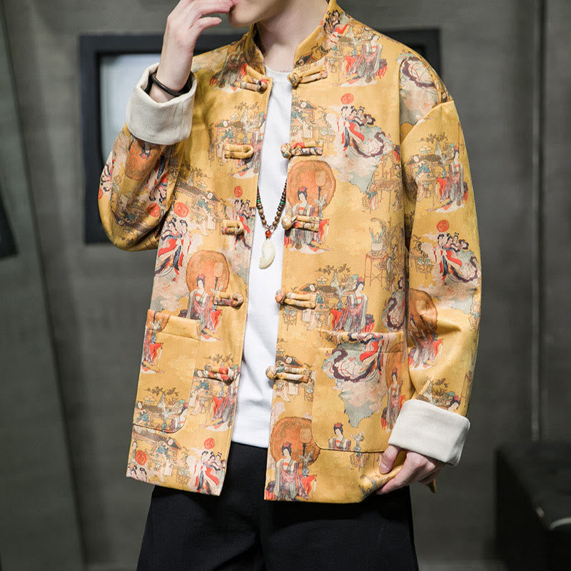 Tactile Cotton Frog-Button Grounding Jacket Shirt