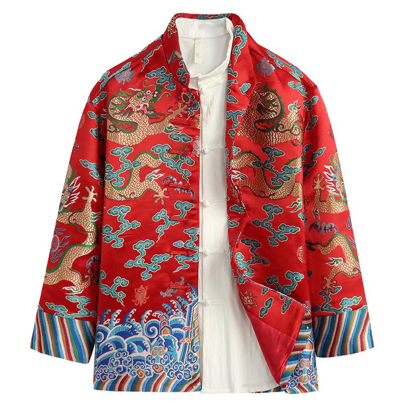 Cotton Embroidered Stand Collar Mindful Jacket Shirt