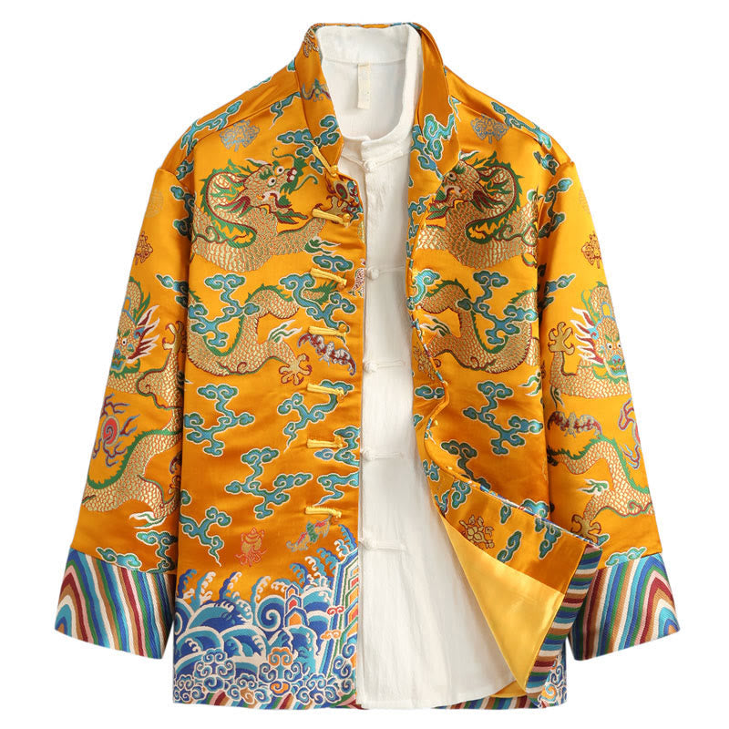 Cotton Embroidered Stand Collar Mindful Jacket Shirt