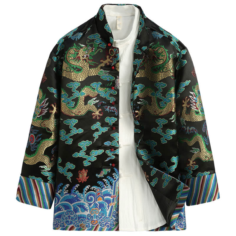 Cotton Embroidered Stand Collar Mindful Jacket Shirt