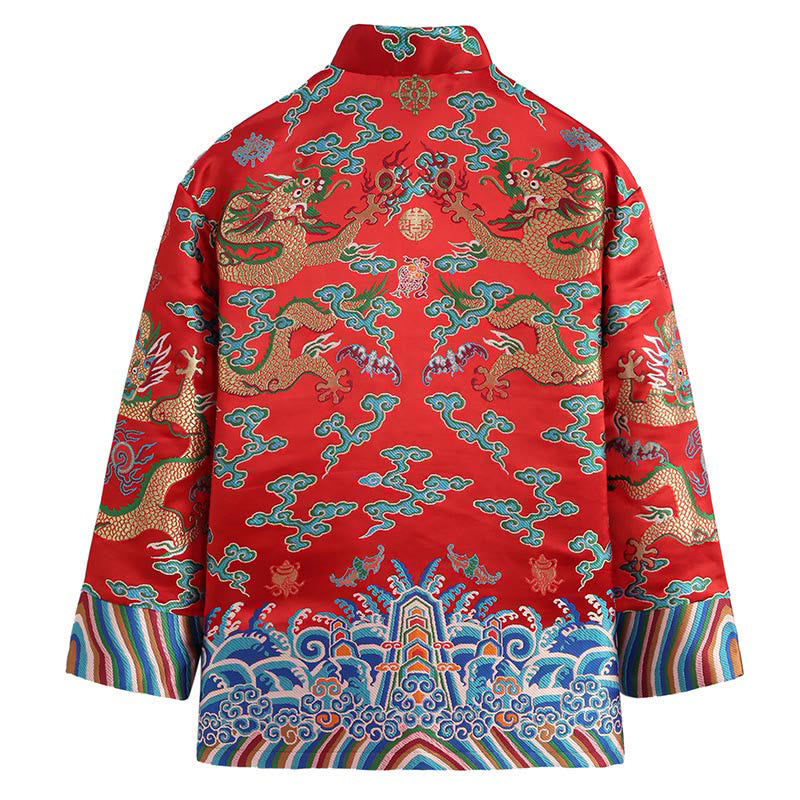 Cotton Embroidered Stand Collar Mindful Jacket Shirt