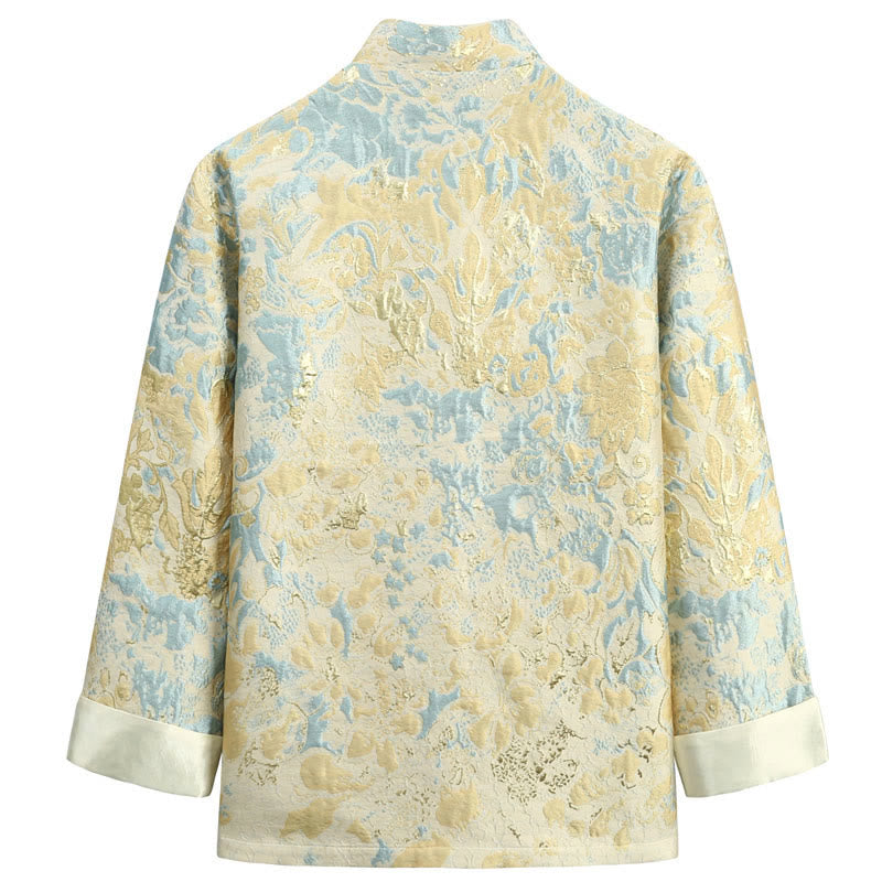 Tactile Cotton Jacquard Stand-Collar Mindful Jacket Shirt