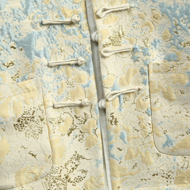 Tactile Cotton Jacquard Stand-Collar Mindful Jacket Shirt