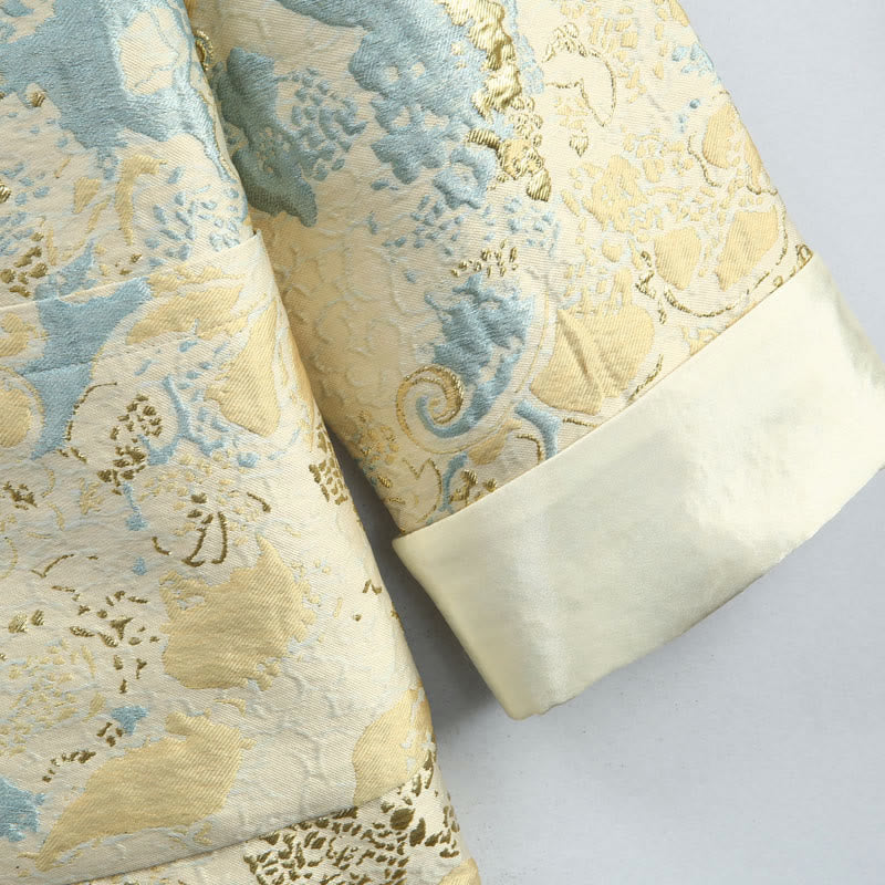 Tactile Cotton Jacquard Stand-Collar Mindful Jacket Shirt