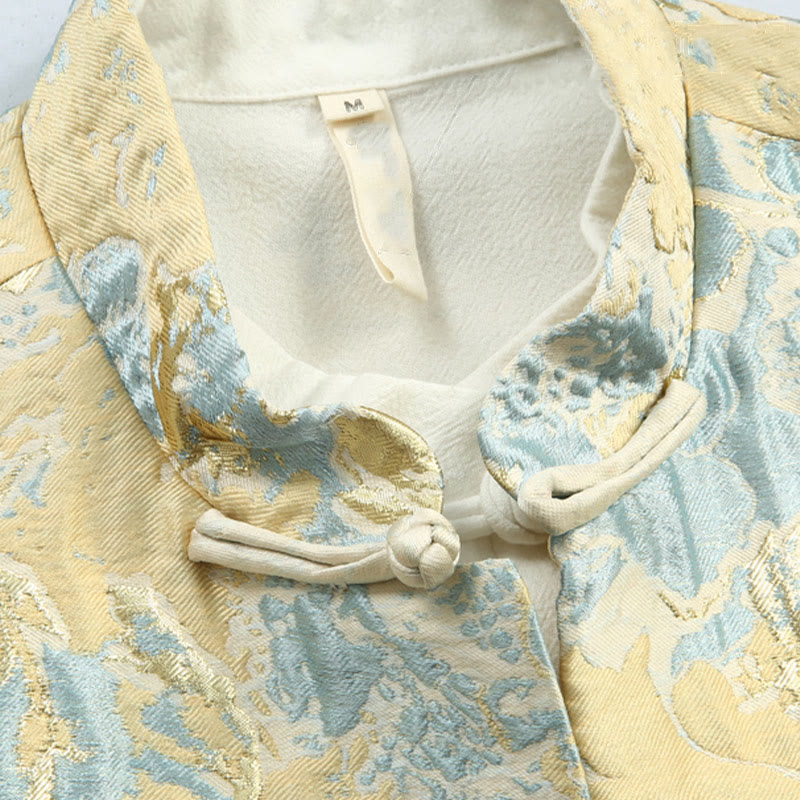 Tactile Cotton Jacquard Stand-Collar Mindful Jacket Shirt