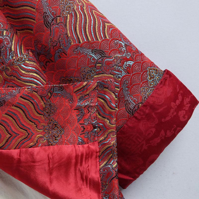 Jacquard Cotton Seawater Pattern Stand-Collar Mindful Jacket Shirt