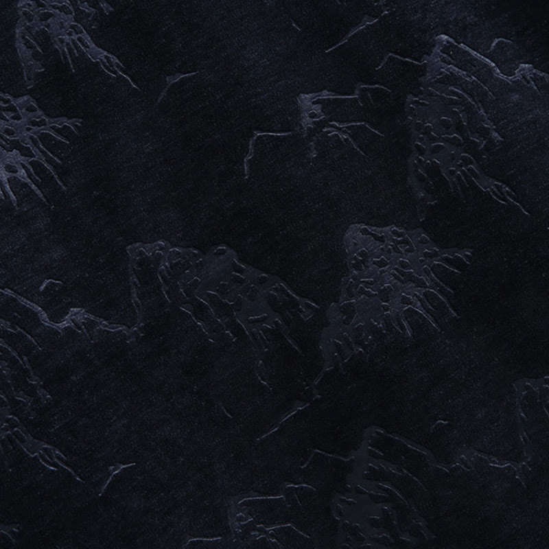 Tactile Cotton Landscape Print Stand Collar Meditation Jacket Shirt