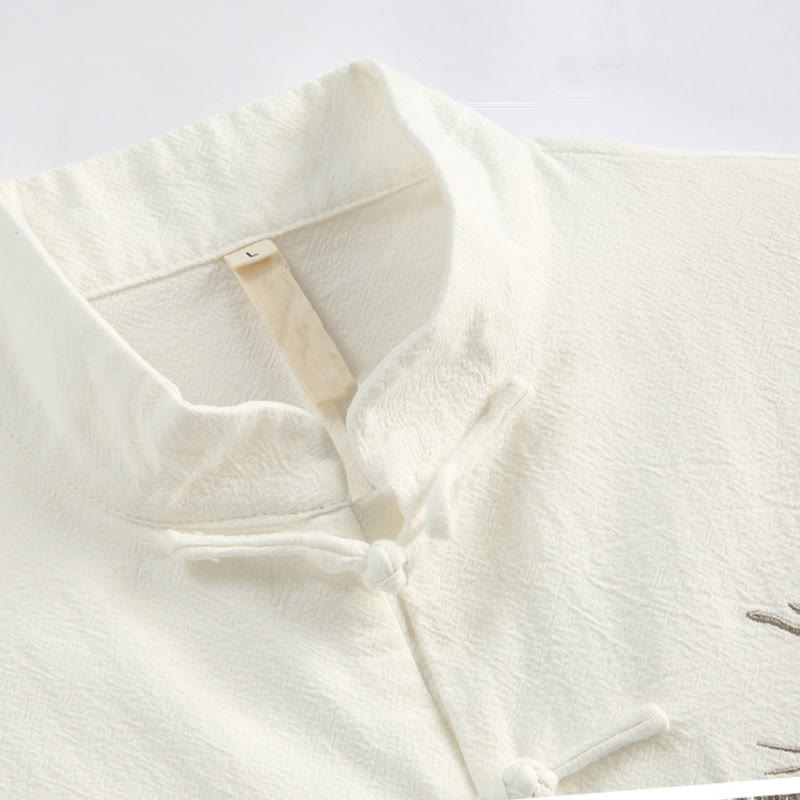 Embroidered Breathable Men's Meditation Tang Suit Set