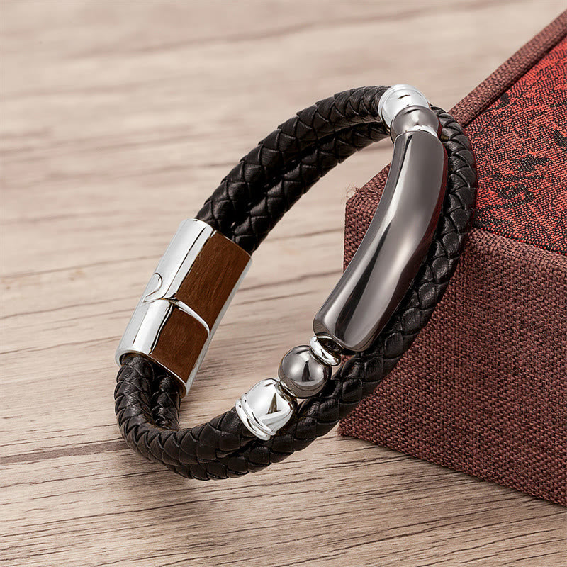 Green Aventurine Tiger Eye Green Agate Black Onyx Hematite Stone Luck Leather Magnetic Buckle Bracelet