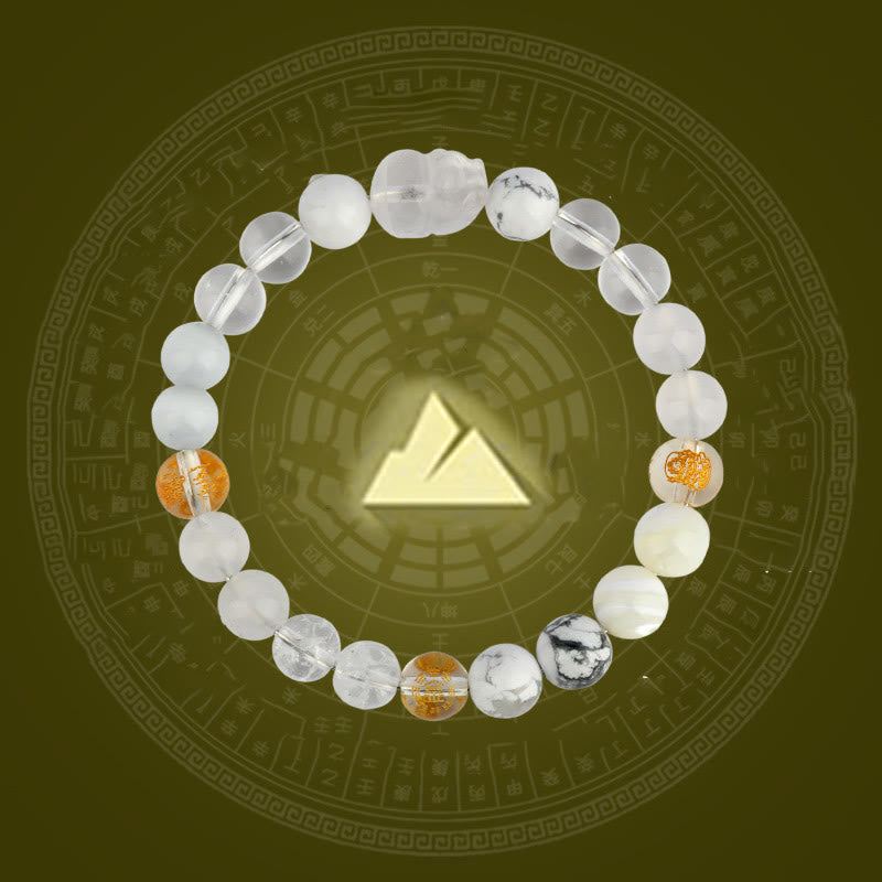 Five Elements Various Crystal Agate Pixiu Wealth Bracelet