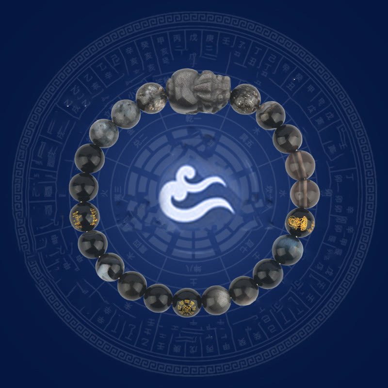 Five Elements Various Crystal Agate Pixiu Wealth Bracelet