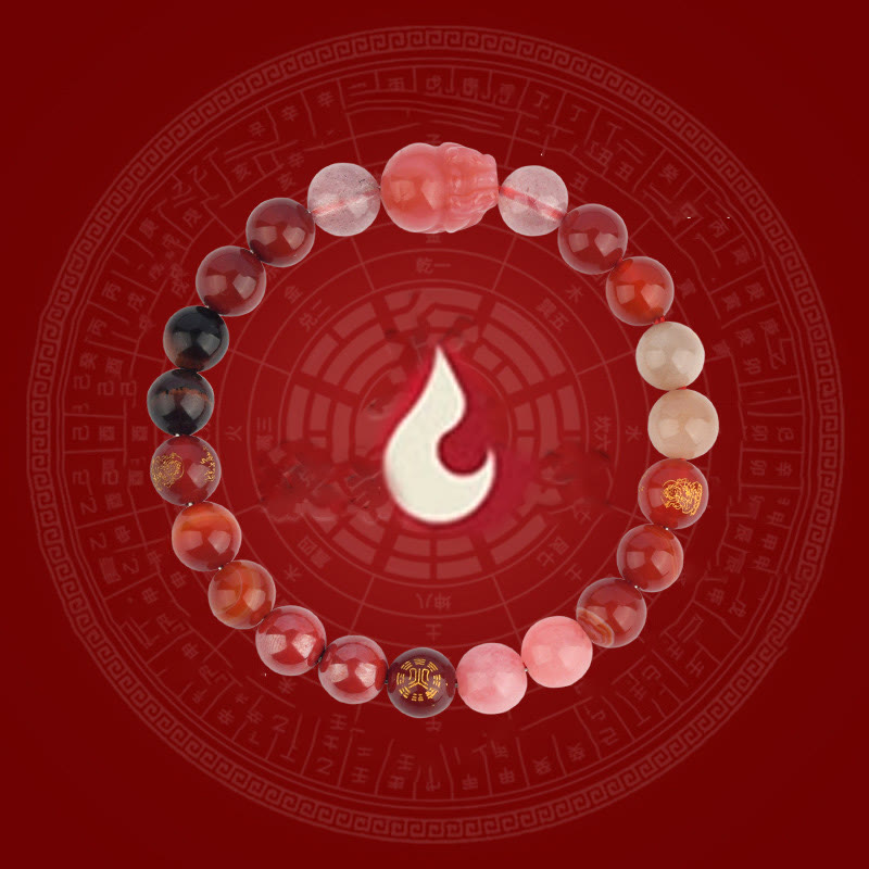 Five Elements Various Crystal Agate Pixiu Wealth Bracelet