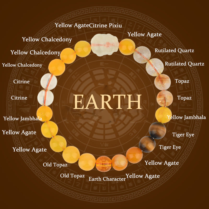 Five Elements Various Crystal Agate Pixiu Wealth Bracelet