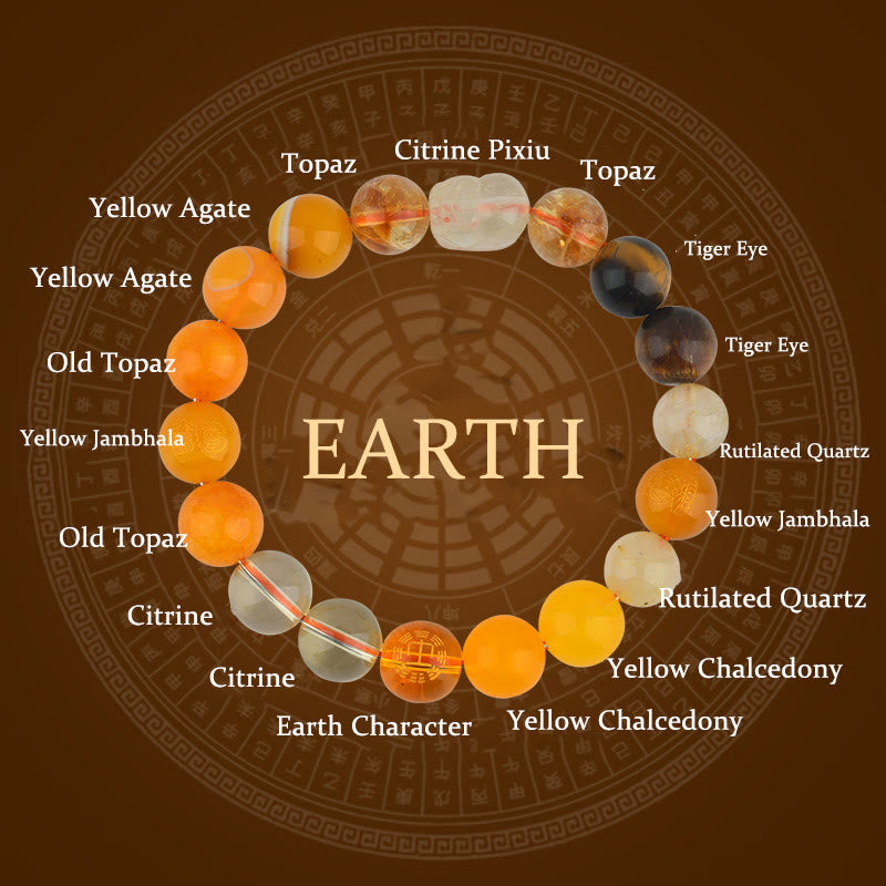 Five Elements Various Crystal Agate Pixiu Wealth Bracelet