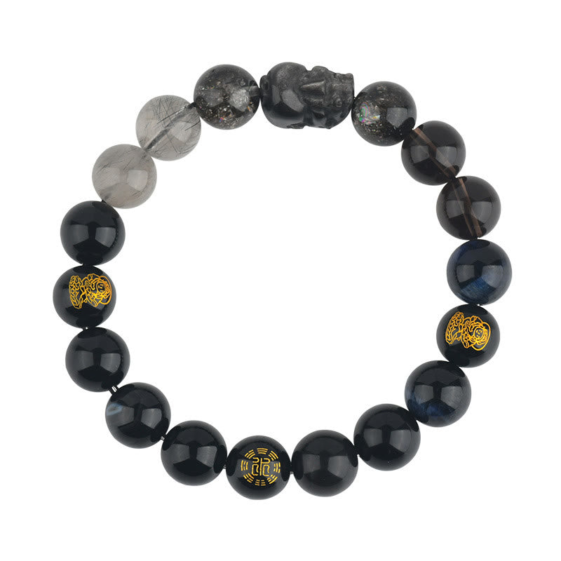 Five Elements Various Crystal Agate Pixiu Wealth Bracelet