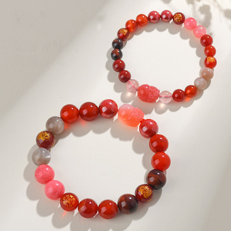 Five Elements Various Crystal Agate Pixiu Wealth Bracelet