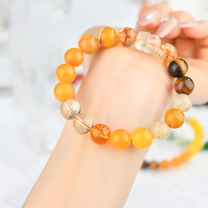 Five Elements Various Crystal Agate Pixiu Wealth Bracelet