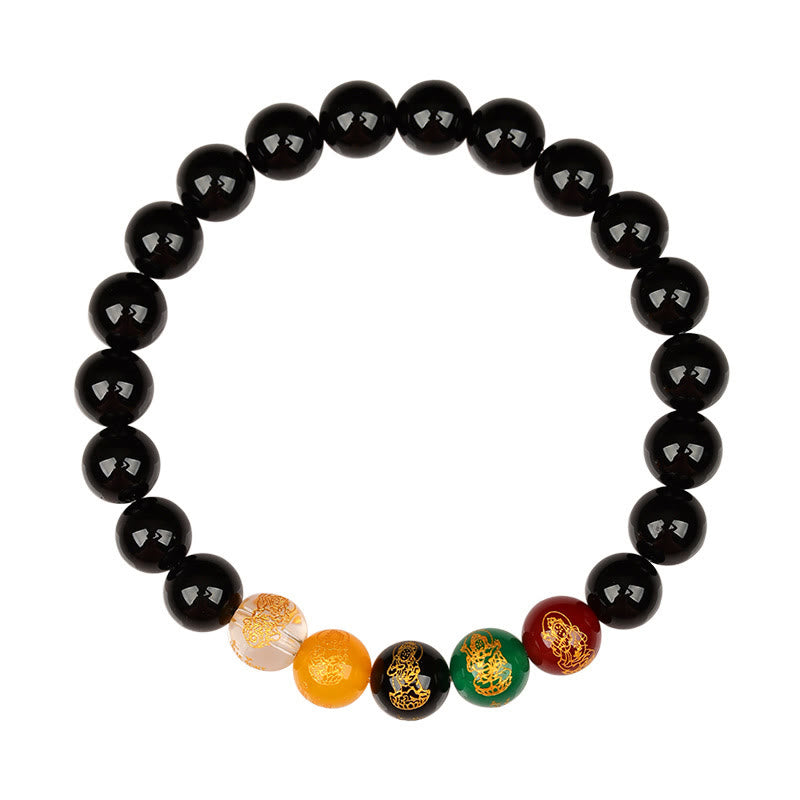 Five Elements Various Agate Jambhala Luck Bracelet