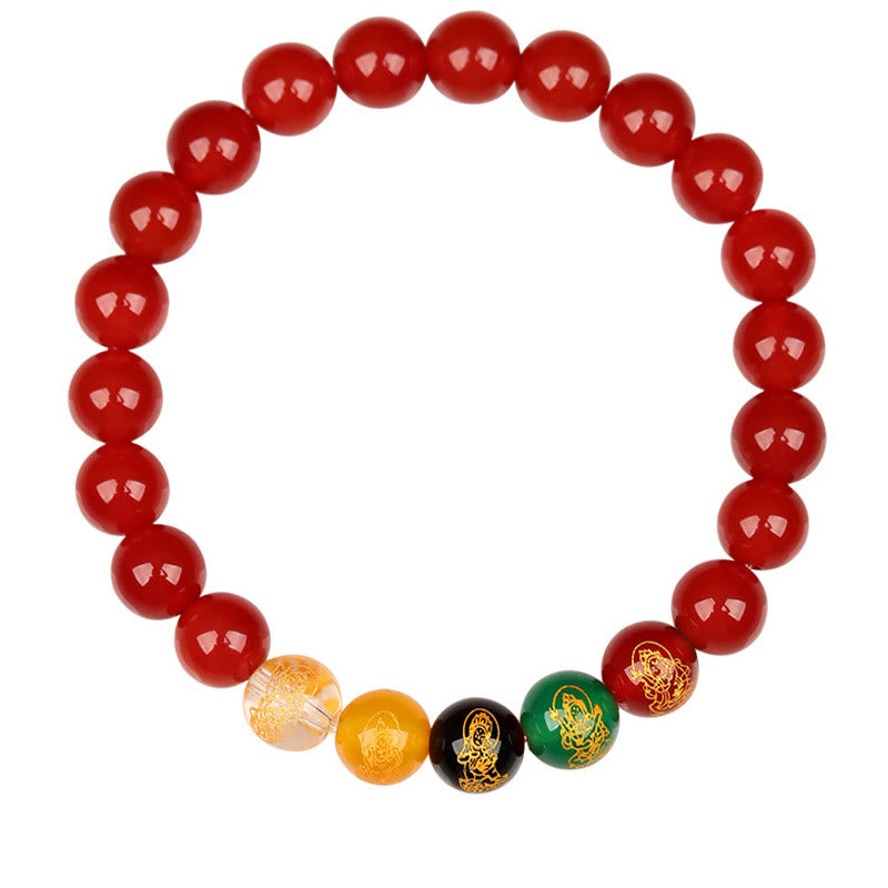 Five Elements Various Agate Jambhala Luck Bracelet