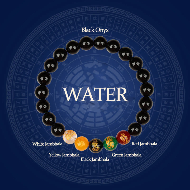 Five Elements Various Agate Jambhala Luck Bracelet