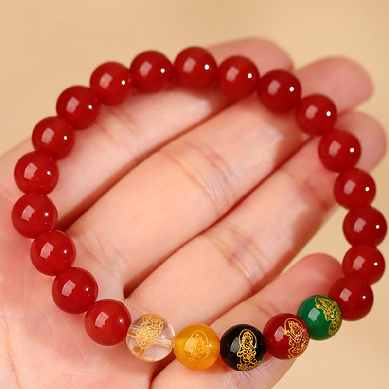 Five Elements Various Agate Jambhala Luck Bracelet