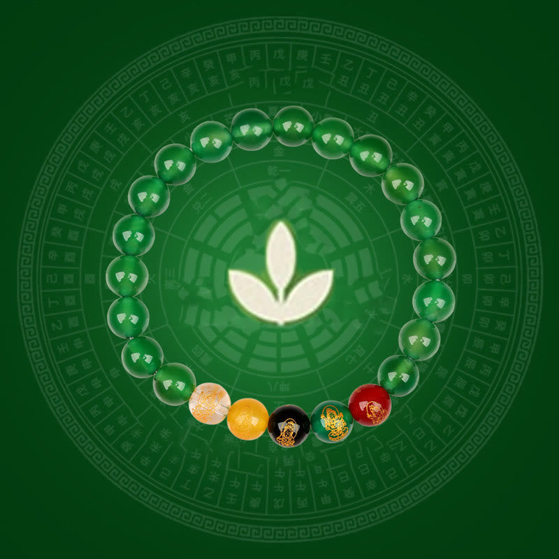Five Elements Various Agate Jambhala Luck Bracelet
