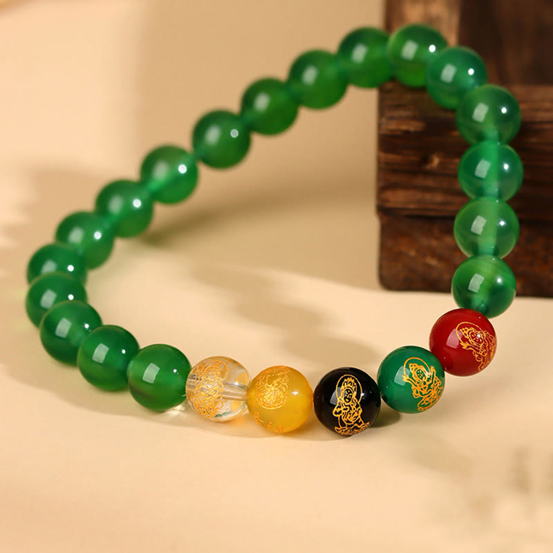 Five Elements Various Agate Jambhala Luck Bracelet